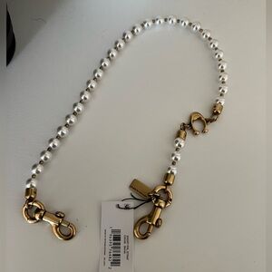 Coach Gold and White Pearl Bag Strap